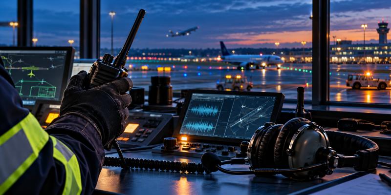 Radio telephony communication for airside safety operators