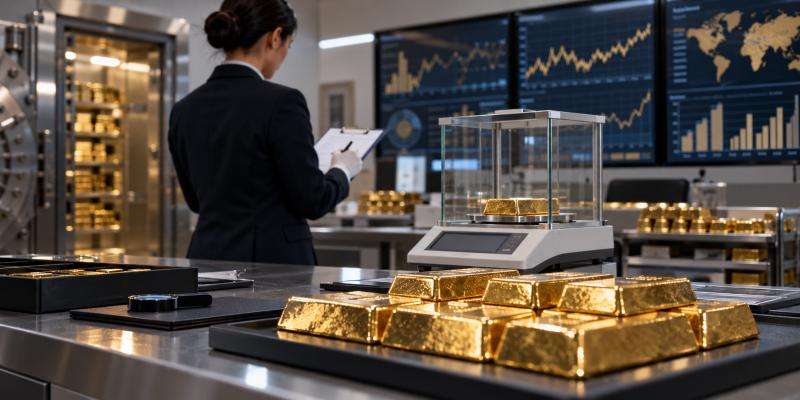 تقييم احتياطيات الذهب والمحاسبة عنها وإعداد تقاريرها المالية للمدققين الداخليين