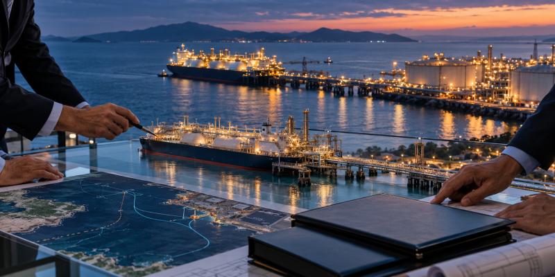 والاستراتيجيات التجارية والتعاقدية (FSRU ) التطوير المتقدم لمشاريع وحدات التخزين وإعادة التغويز العائمة 