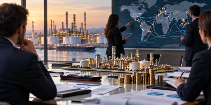 إدارة النفط والغاز والتمويل والتجارة والمبيعات